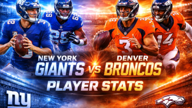 New York Giants vs Denver Broncos Match Player Stats