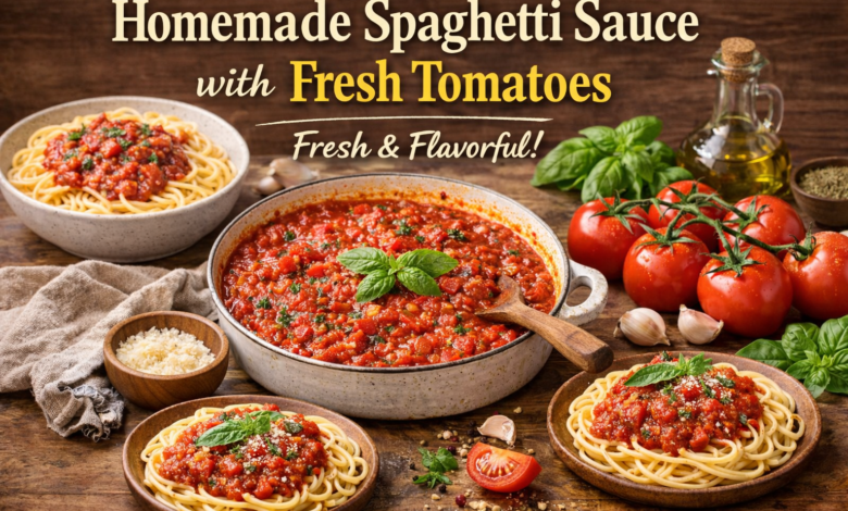Homemade Spaghetti Sauce with Fresh Tomatoes