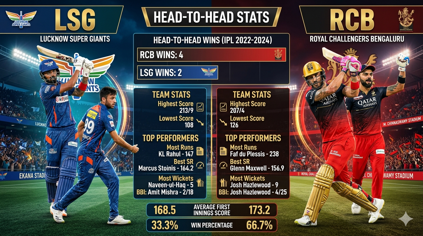 Lucknow Super Giants vs Royal Challengers Bengaluru Stats